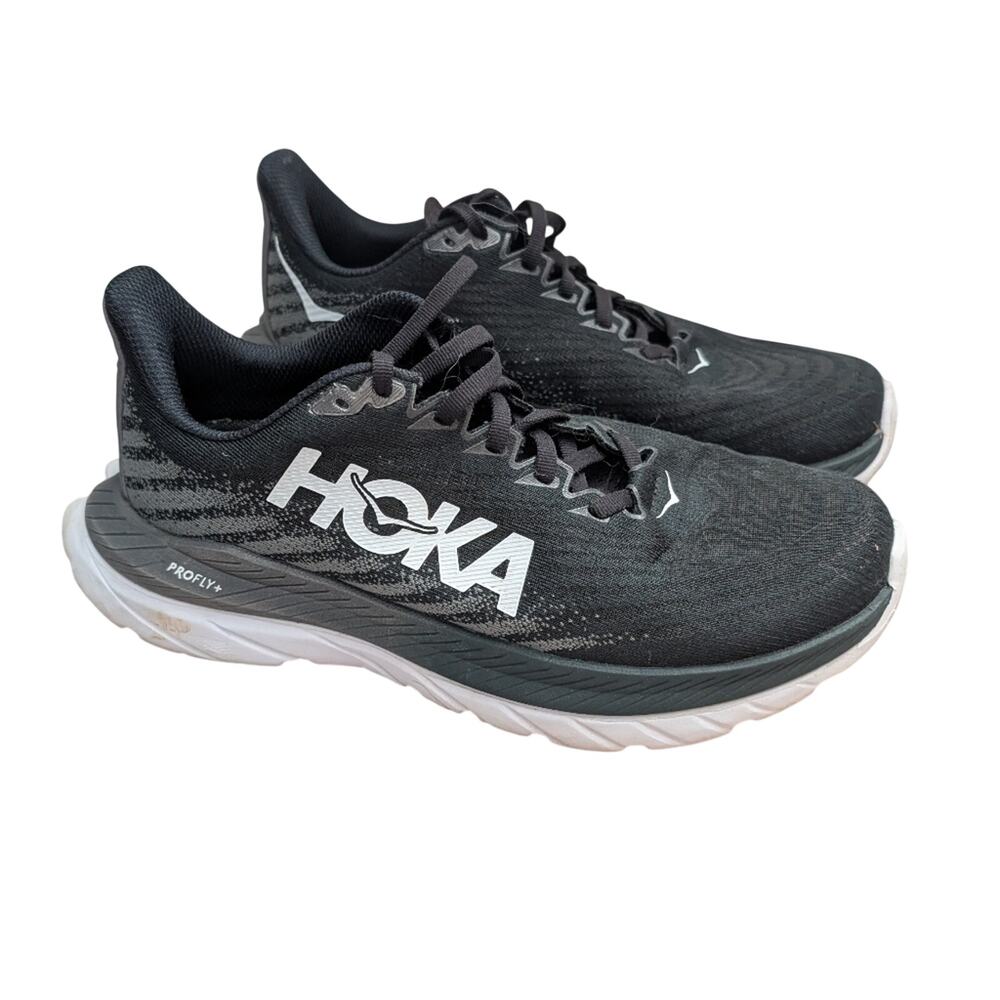 Hoka Mach 5 Size 7.5 Running Athletic Shoes Black White